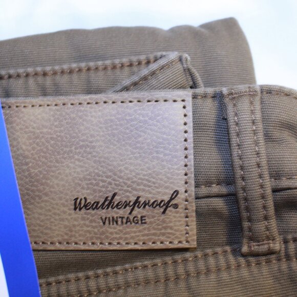 Weatherproof Vintage Reg Fit 36 x 30 Wheat Fleece Lined Stretch Canvas Pants - Picture 8 of 13